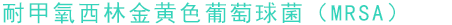 耐甲氧西林金黃色葡萄球菌（MRSA）
