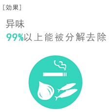 ［什么是RENECAT］微弱光線下，輕松實現30倍*干凈效果 在室內，與以往二氧化鈦光觸媒的分解性能相比（日本東芝調查）東芝獨特的光觸媒，不僅是在太陽光下，即便是在室內的微弱燈光下，也可有效分解去除病毒、細菌、有機有害物質（VOC）、異味。這里將展示該產品的特點。＊VOC（Volatile Organic Compounds：揮發性有機化合物）　涂料、粘合劑、燃料等產生的甲醛、苯等易揮發有機化合物的總稱。是引發房屋裝修綜合癥等對健康有害的物質。